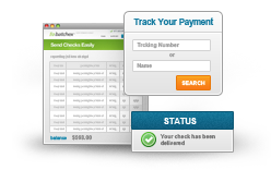Track payment status for check and online payouts